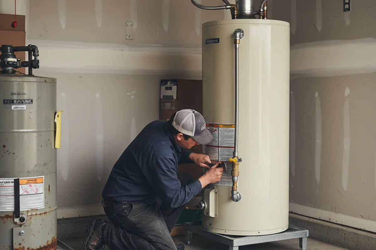 Water heater and shutoff valve replacement in La Salle